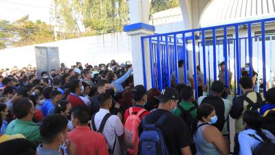 Cientos de jóvenes se amontonan en las mañanas en las entradas de los parque industriales en busca de un empleo. Fotos: Melvin Cubas.