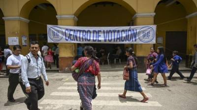 Vista de un colegio electoral en San Juan Sacatepequez, Guatemala. Foto: AFP/Archivo