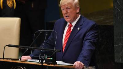 Trump presenta su tercer discurso en la Asamblea General de la ONU./AFP.