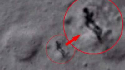 Google Moon encuentra una extraña imagen en la superficie en la Luna que parece mostrar una figura extraterrestre o incluso una gran estatua antigua. Foto cortesía de Mundoesotericoparanormal.com