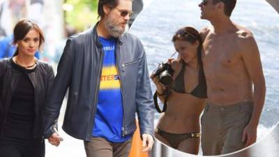 Jim Carrey con su novia.