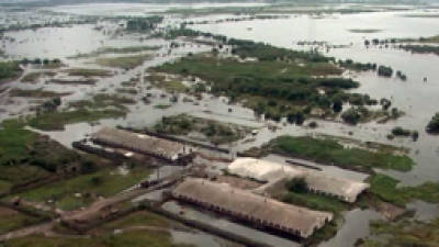 La mayor parte de la ciudad de Jabarovsk está bajo agua.