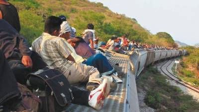 Migrantes centroamericanos en su paso por México rumbo a los EUA. Foto de archivo.