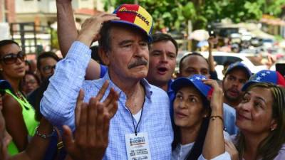 El expresidente mexicano Vicente Fox fue uno de los garantes de la consulta celebrada ayer en Venezuela. AFP.