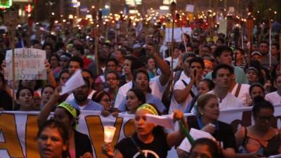 La marcha de las antorchas en San Pedro Sula se realizó por sexta vez.