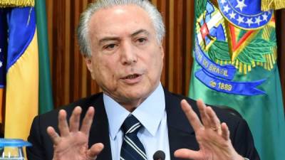 Michel Temer del partido de centro derecha PMDB, asumió el jueves la presidencia de Brasil. Foto: AFP