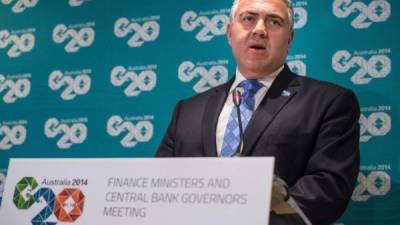 Joe Hockey, ministro australiano de Finanzas, durante la reunión del G20