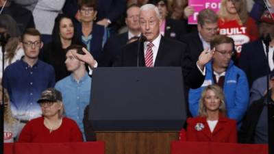 INDIANAPOLIS, IN - NOVEMBER 02: Greg Pence, Republican candidate for the U.S. House of Representatives and brother of Vice President Mike Pence, speaks at a campaign rally on November 2, 2018 in Indianapolis, Indiana. President Trump is campaigning across the Midwest supporting Republican candidates in the upcoming midterm elections. Aaron P. Bernstein/Getty Images/AFP