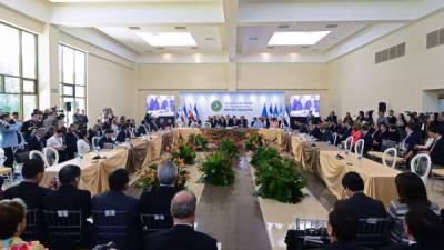 Vista general de la reunión del Sica celebrada el viernes en El Salvador.