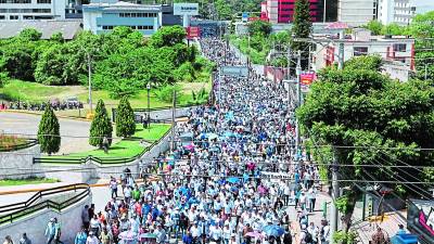 La marcha del pasado sábado en Tegucigalpa.