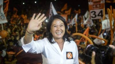 Keiko, hija del expresidente Alberto Fujimori, lidera las encuestas de su país. Foto: AFP/Ernesto Benavides