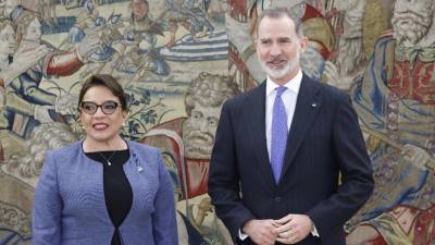 La presidenta Xiomara Castro en su viaje a España.