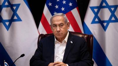 El primer ministro de Israel, Benjamín Netanyahu en conferencia de prensa sobre el conlicto de su país con la Franja de Gaza.