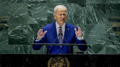 Presidente Joe Biden en una de las sesiones de la Asamblea General de la ONU.