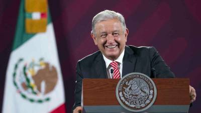 López Obrador durante su conferencia de prensa matutina en el Palacio Nacional.