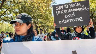 Una manifestación contra la ley SB4 en Austin, Texas.