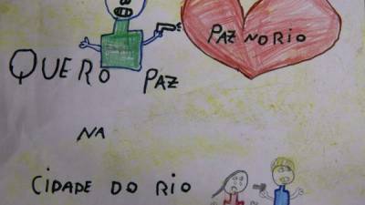 Niños piden el fin de la violencia en las favelas de Río de Janeiro (Brasil), iniciativa del periodista Bruno Alfano y del diario carioca Extra. EFE