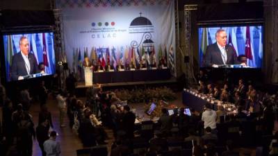 El coordinador de Seguridad Pública de la Comunidad de Estados Latinoamericanos y del Caribe (Celac), Javier Díaz Carmón, durante su intervención ayer.