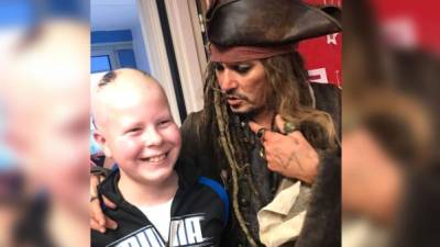 Los pequeños no pudieron ocultar su emoción al ver al famoso personaje Jack Sparrow.