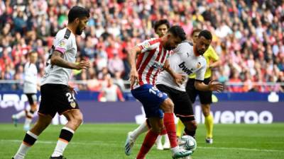 Diego Costa anotó el gol de los rojiblancos. Foto AFP.