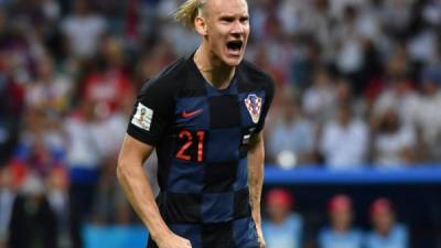 Domagoj Vida anotó un gol en la prórroga en el duelo entre croatas y rusos. FOTO AFP