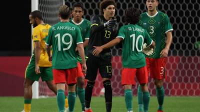 México goleó 3-0 a Sudáfrica y será la representante de Concacaf en los cuartos de final de los Juegos Olímpicos. Foto AFP.