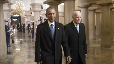 El expresidente Barack Obama junto a su exvicepresidente Joe Biden.