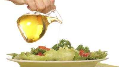 Healthy salad with olive oil