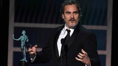 Joaquin Phoenix ganó el premio SAG al mejor actor por 'Joker'. Foto: AFP.