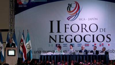 Vista general de la inauguración del II foro de negocios de países del Sistema de Integración Centroamericana