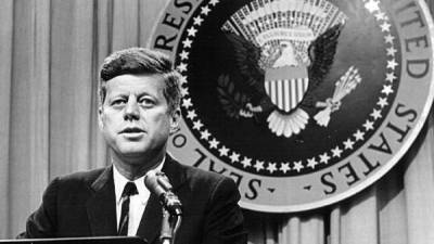 John F. Kennedy en uno de sus discursos.