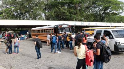 Al final los estudiantes lograron ingresar a las instalaciones de la Unah-vs.