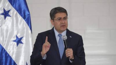 Juan Orlando Hernández durante su comparecencia ante la ONU.