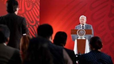 El presidente de México, Andrés Manuel López Obrador, participa en una rueda de prensa en el Palacio Nacional de Ciudad de México (México). EFE/Archivo