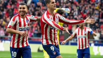 Morata sigue destacando en la zona ofensiva del Atlético de Madrid. Foto AFP.