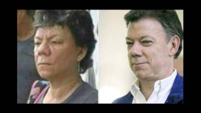 El parecido entre Rosa Elena Vargas y el presidente colombiano Juan Manuel Santos es sorprendente.
