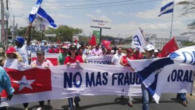 Una protesta en Nicaragua para exigir cambios en el Consejo Supremo Electoral de ese país. Tomada de archivo de La Prensa de Nicaragua.