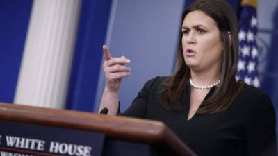 La secretaria de prensa de la Casa Blanca, Sarah Huckabee Sanders. EFE/Archivo