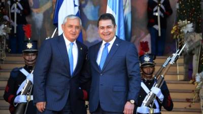 Los mandatarios de Guatemala, Otto Pérez Molina y Juan Orlando Hernández de Honduras, han mostrado voluntad en emprender juntos varias luchas.