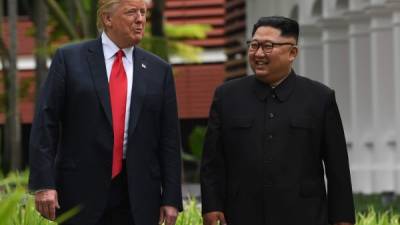 El presidente de EEUU, Donald Trump y el líder norcoreano, Kim Jong un. AFP/Archivo