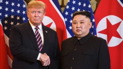 El presidente Donald Trump junto al líder norcoreano Kim Jong Un.