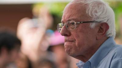 (FILES) In this file photo taken on August 11, 2019 Democratic 2020 presidential candidate Senator Bernie Sanders (I-VT) speaks at the Des Moines Register Political Soapbox during the Iowa State Fair in Des Moines, Iowa. - Senator Bernie Sander's presidential campaign has cancelled all appearances and events until further notice following a procedure for an artery blockage. In a statement on October 2, 2019, the senators advisor Jeff Weaver said Sanders experienced some chest discomfort during an October 1, 2019 event. Testing found a blockage in one artery, and Sanders had two stents inserted, Weaver said. (Photo by ALEX EDELMAN / AFP)