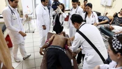 Los heridos fueron atendidos en diferentes centros médicos de San Pedro Sula.