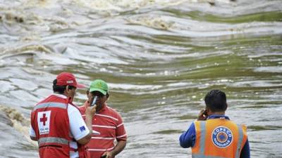 En Alianza, Valle, el río Goascorán comenzó a bajar.