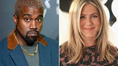 El rapero Kanye West y la actriz Jennifer Aniston.