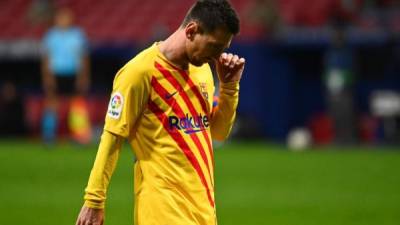 Messi sigue sin poder aparecer con el Barcelona. Foto AFP.