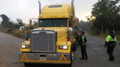 La policía verifica la documentación de los transportistas durante los operativos.