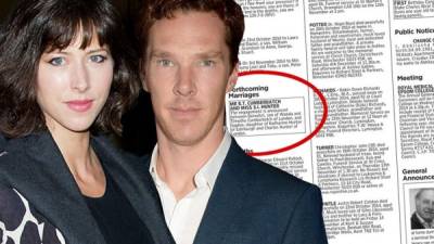 Benedict Cumberbatch anuncia su compromiso en los clasificados.