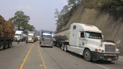 Foto de archivo de transportistas de carga de Honduras.