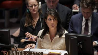 La embajadora de EEUU en la ONU, Nikki Haley./AFP.